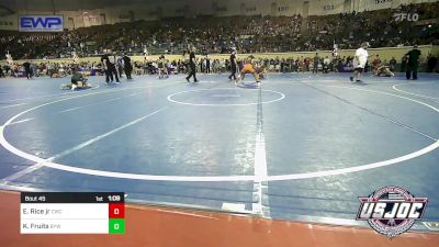 132 lbs Round Of 16 - Elijah Rice Jr, Cowboy Wrestling Club vs Kale Fruits, Bristow Youth Wrestling