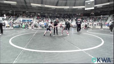 60 lbs Consi Of 8 #2 - LJ Farbro, Vinita Kids Wrestling vs Christian Albanil, Checotah Matcats