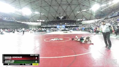 4A 150 lbs Champ. Round 1 - Jaxon Lee, Emerald Ridge vs Samuel Gonzalez, Sunnyside