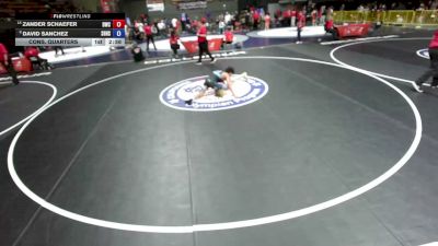 157 lbs Cons. Quarters - Zander Schaefer, Dethrone Wrestling Club vs David Sanchez, South Bakersfield High School Wrestling