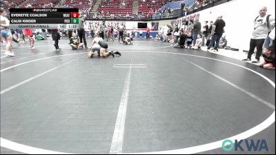 106 lbs Quarterfinal - Everette Coalson, Weatherford Youth Wrestling vs Calin Kinder, Piedmont
