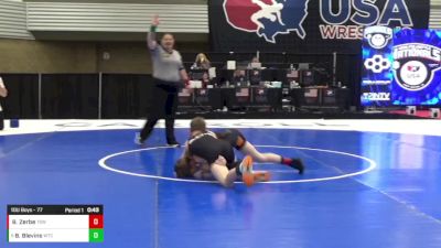 10U Boys - 77 lbs Semis - Beau Blevins, Wichita Training Center vs Brylan Zerbe, The Stable Wrestling