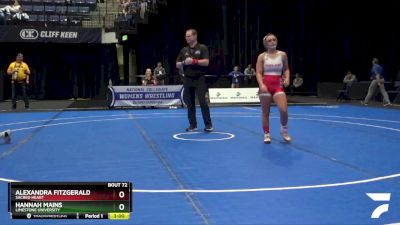130 lbs Champ. Round 2 - Hannah Mains, Limestone University vs Alexandra Fitzgerald, Sacred Heart