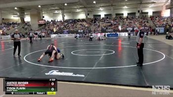 A 120 lbs Quarterfinal - Tyson Flavin, Soddy Daisy vs Justice Snyder, Clinton High School