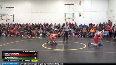 DIVISION 17 lbs Round 1 - Owen Grimstad, Waukon vs Adam Waddell, New Hampton/Turkey Valley