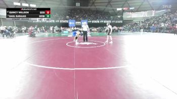 Boys 4A 120 lbs Champ. Round 1 - Quincy Willson, South Kitsap vs Raul Barajas, Bothell