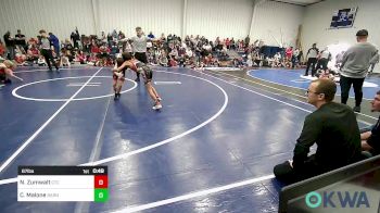 67 lbs Semifinal - Noah Zumwalt, Grove Takedown Club vs Cruz Malone, Barnsdall Youth Wrestling