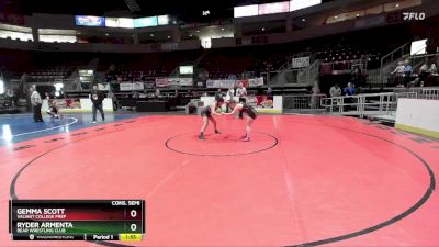 133 lbs Cons. Semi - Gemma Scott, Valiant College Prep vs Ryder Armenta, Bear Wrestling Club