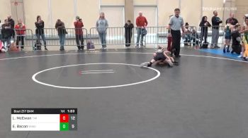 65 lbs Semifinal - Laz McEwen, Junior Terps ES vs Emma Bacon, Minion Green ES