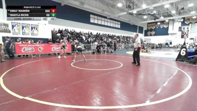 145 lbs Cons. Round 1 - Emily Warren, Redondo Union vs Shayla Ricks, Buena