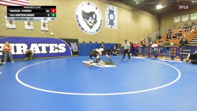 165 lbs Cons. Round 4 - Kaj Kretzschmer, Santa Ynez vs Manuel Torres, McLane