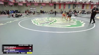 180 lbs Cons. Round 4 - Bailey Dennis, Southern Oregon University vs Tatum Heikkila, North Central (IL)