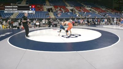 120 lbs Cons. Rd Of 64 - Cordeus Wahl, Oklahoma vs Brayden Head, Indiana