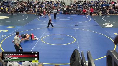 124 lbs Champ. Round 1 - Nicholas Melendez, Jamestown vs Wyatt Griffith, Lancaster