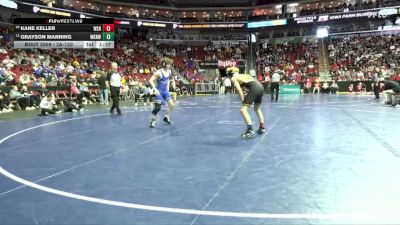 3A-120 lbs Cons. Round 3 - Kane Keller, Waverly-Shell Rock vs Grayson Manning, Waukee Northwest