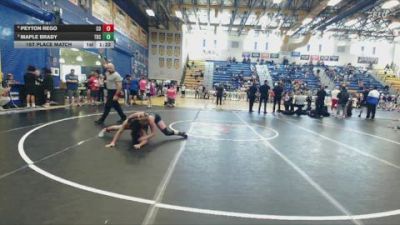 115 lbs 1st Place Match - Peyton Rego, Camden Outsiders vs Maple Brady, Mariner High School/Heatwave