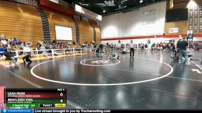 119-128 lbs Quarterfinal - Leah Moss, Wyoming Indian Middle School vs Brayleigh Vigil, Lincoln Middle School