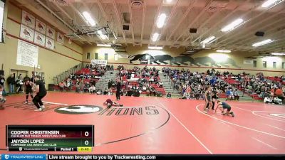 82 lbs Quarterfinal - Jaiyden Lopez, Toppenish USA Wrestling Club vs Cooper Christensen, Cle Elum Mat Miners Wrestling Club