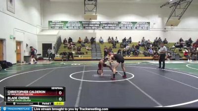 125 lbs Semifinal - Christopher Calderon, Mt. San Antonio College vs Blade Owens, Victor Valley College