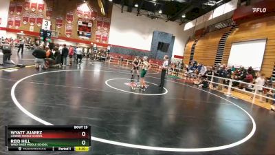 80 lbs Champ. Round 2 - Wyatt Juarez, Lander Middle School vs Reid Hill, Wind River Middle School