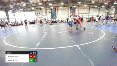 285 lbs Round Of 64 - Jacob Schwalm, Buffalo Valley Wrestling Club - Black vs Daylon Adams, Team Nebraska Gold