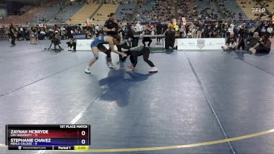 136 lbs Placement Matches (16 Team) - Zaynah McBryde, Life University vs Stephanie Chavez, Menlo College