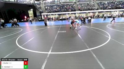 Girls 7th - 8th grade - 100 Champ. Round 3 - Gianna Halsted, Sebolt Wrestling Academy vs Isabelle Shafer, Sebolt Wrestling Academy