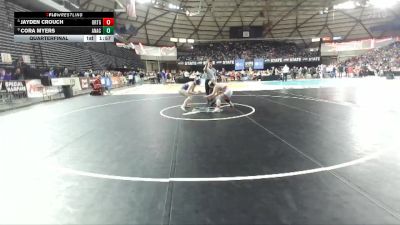 Girls 2A 135 lbs Quarterfinal - Jayden Crouch, Orting (Girls) vs Cora Myers, Anacortes (Girls)