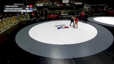 85+ lbs Champ. Round 3 - Emma Sanchez, Cougar Youth Wrestling vs Giovanni Hernandez, Manteca Cobras Wrestling Club