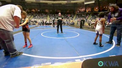 70 lbs Round Of 16 - Avriella Pretty Bear, Harrah Little League Wrestling vs Kali Johnson, Chickasha Youth Wrestling