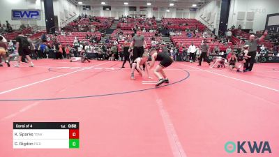 92 lbs Consi Of 4 - Kruse Sparks, Tonkawa Takedown Club vs Cason Rigdon, Piedmont