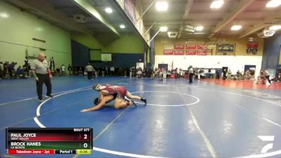 165 lbs Cons. Round 2 - Brock Hanes, La Quinta vs Paul Joyce, West Valley