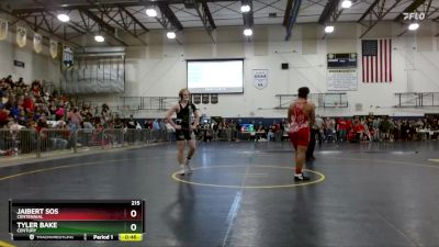 215 lbs Cons. Round 2 - Tyler Bake, Century vs Jaibert Sos, Centennial