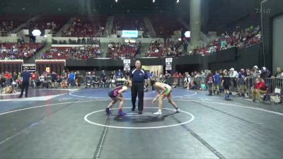 98 lbs Cons. Round 1 - Aubree Hoff, Montana Disciples vs Hailey Wersland, Laurel Matburners