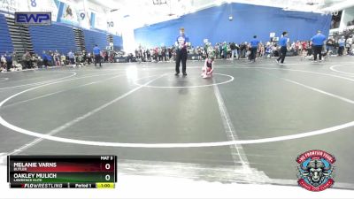 50-55 lbs Semifinal - Oakley Mulich, Lawrence Elite vs Melanie Varns, Butler