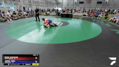 182 lbs Placement Matches (16 Team) - Seer Godwise, Team Indiana vs Zerek Keel, Tennessee