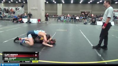 157 lbs 2nd Wrestleback (16 Team) - Eric Faught, Upper Iowa vs Clint Herrick, Fort Hays State