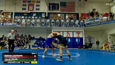 190 lbs Champ Round 1 (16 Team) - Hernan Justiniano, Purdue Polytechnic vs Collin Willen, Owen Valley