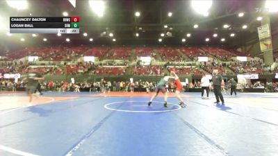 130 lbs Cons. Round 3 - Chauncey Dalton, CODY WRESTLING CLUB vs Logan Ball, Bozeman Wrestling Club