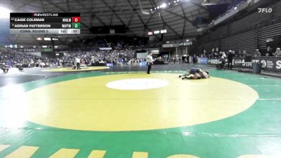 Boys 1A 150 lbs Cons. Round 5 - Caige Coleman, Naches Valley vs Adrian Patterson, Wapato