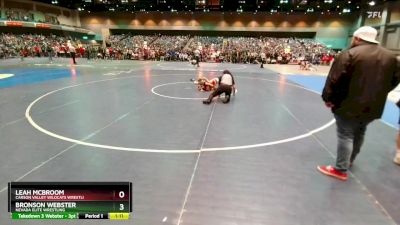 69-72 lbs Round 1 - Leah McBroom, Carson Valley Wildcats Wrestli vs Bronson Webster, Nevada Elite Wrestling