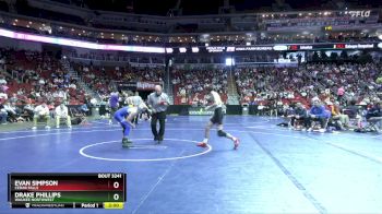 3A-120 lbs Cons. Round 2 - Evan Simpson, Cedar Falls vs Drake Phillips, Waukee Northwest