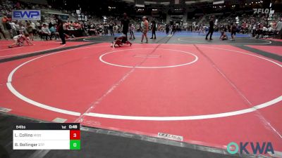 64 lbs Quarterfinal - Legend Collins, Mission Wrestling Club vs Boston Bollinger, Tulsa Blue T Panthers