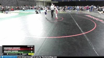 82 lbs Quarterfinal - Brianna Hansen, Takedown Express Wrestling Club vs Savannah Weinert, Cherry Creek Wrestling Club