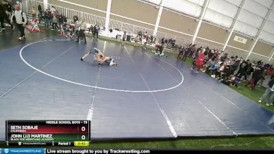 75 lbs Quarterfinal - Seth Sobaje, California vs John (jj) Martinez, Black Fox Wrestling Academy