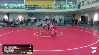 197 lbs Cons. Round 3 - Rich Fronheiser, King`s College (Pennsylvania) vs Gable Crebs, Lycoming College