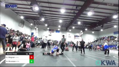 85 lbs Quarterfinal - Adyson Wagner, Choctaw Ironman Youth Wrestling vs Nathanial Brunson, Noble Takedown Club