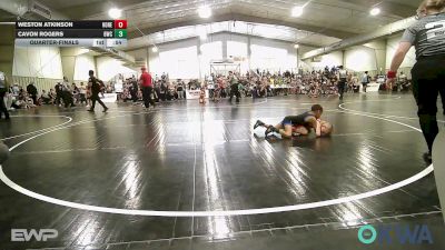 40 lbs Quarterfinal - Weston Atkinson, Honey Badgers Wrestling Club vs Cavon Rogers, Berryhill Wrestling Club