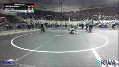 61 lbs Consolation - Cayden Petersen, Lions Wrestling Academy vs Newt Peck, Hinton Takedown Club