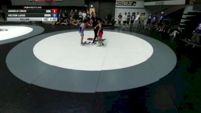 100 lbs Angelo Cruz, SAWA - Sacramento Area Wrestling Association vs Victor Lugo, SDIKWA - San Diego-Imperial Kids Wrestling Association